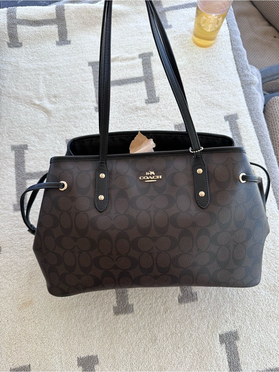 Coach Handbags - Coach Brown and Black Signature Tote